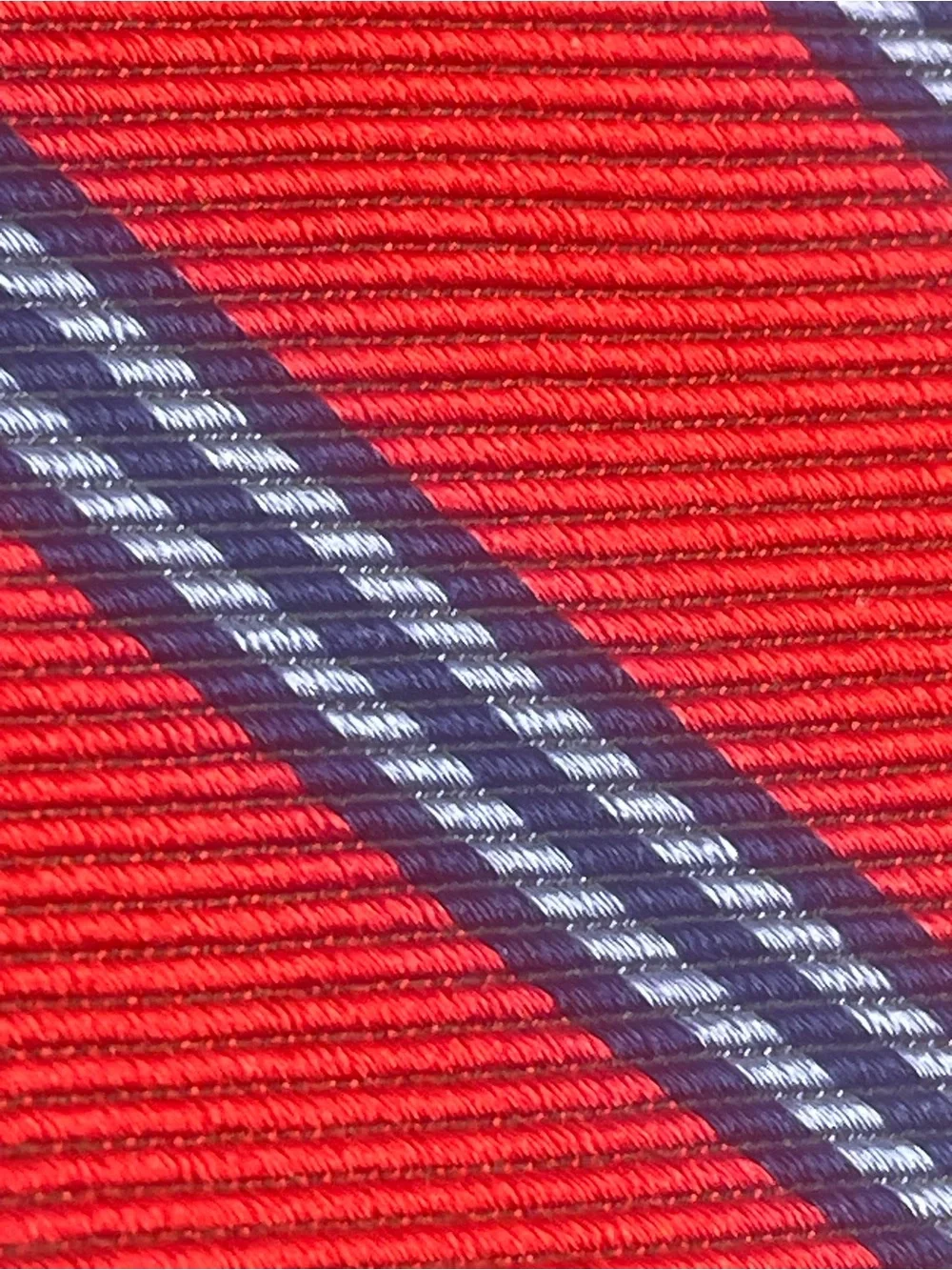 Brooks Brothers Makers Repp Silk Tie Red Preppy Blue Striped Textured Necktie
